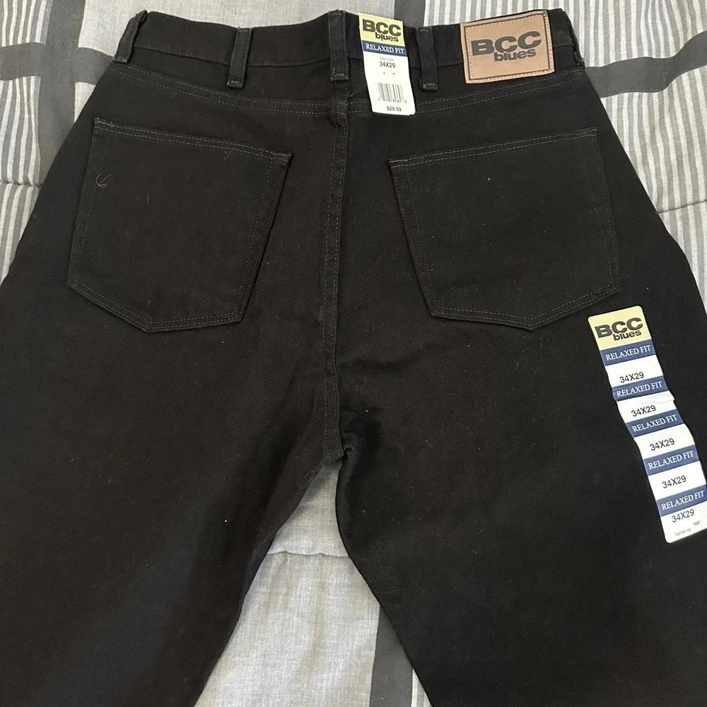 BCC Blues 34x29 Black Jeans Relaxed Fit New